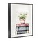 Stupell Industries Floral Stacks with Vintage Books Framed Giclee, design by Kim Allen